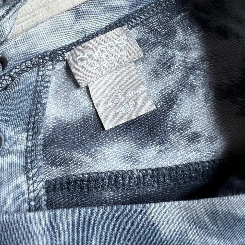 Chicos Zenergy Tie Dye Sweatshirt Dress Women’s XL 16/18 Lace Up Back Pockets 3 - Picture 10 of 11